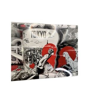Tokyo‎ Glam Black/White/Red Matching/Together Ceramic Mugs New In Box